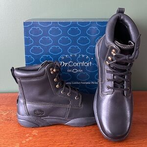 Dr. Comfort Boss Black Rugged Leather Men's Lace Up Work Boots Size 13 NEW